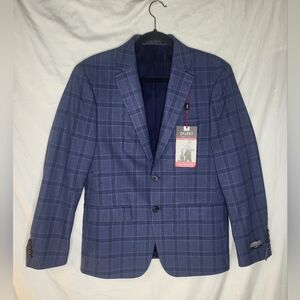 NEW Van Heusen Flex Slim Fit Single Breasted Blue Blazer Size 38 Medium